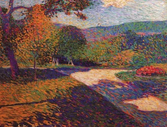Sommerlicher Parkweg mit Blick auf das Wiesenttal